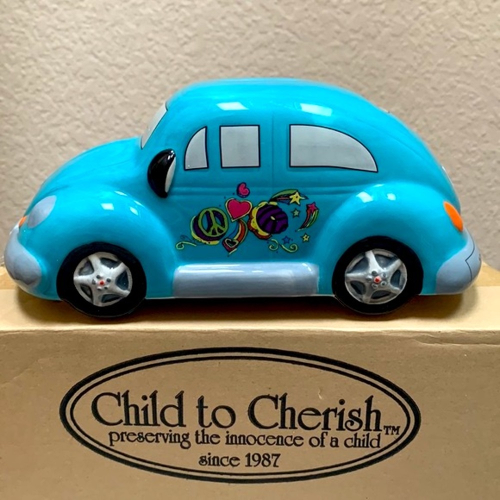 🔹NEW.Girl Scouts Cookie Mobil 2012 Anniversary VW Volkswagon Beetle Ceramic Bank